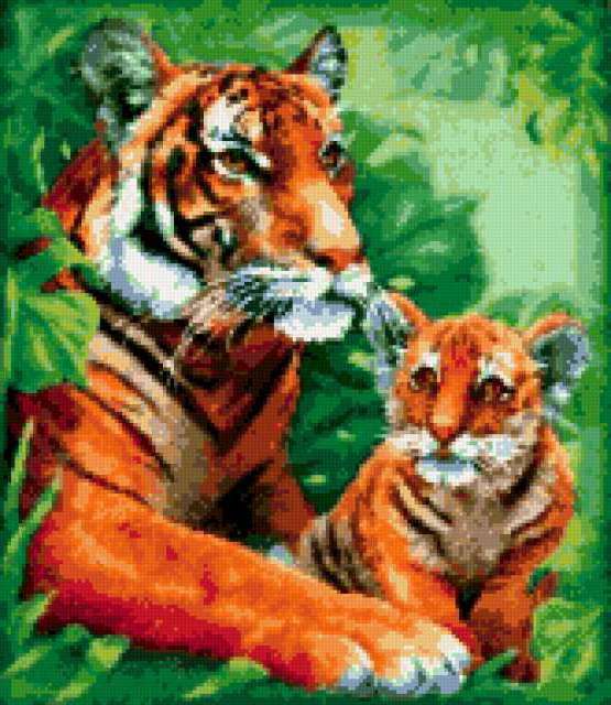 Вышивка Тигры